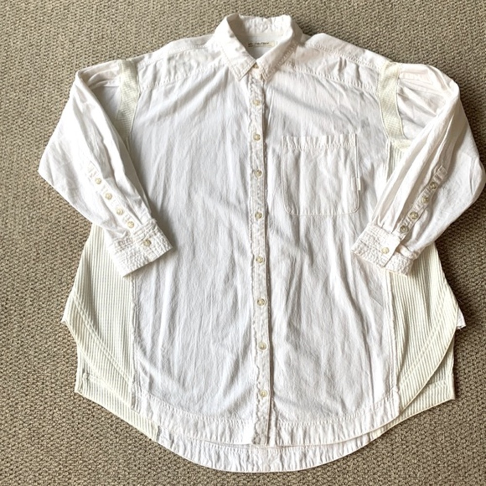 WE The Free Creamy White Button Down Shirt Women’s sz Medium